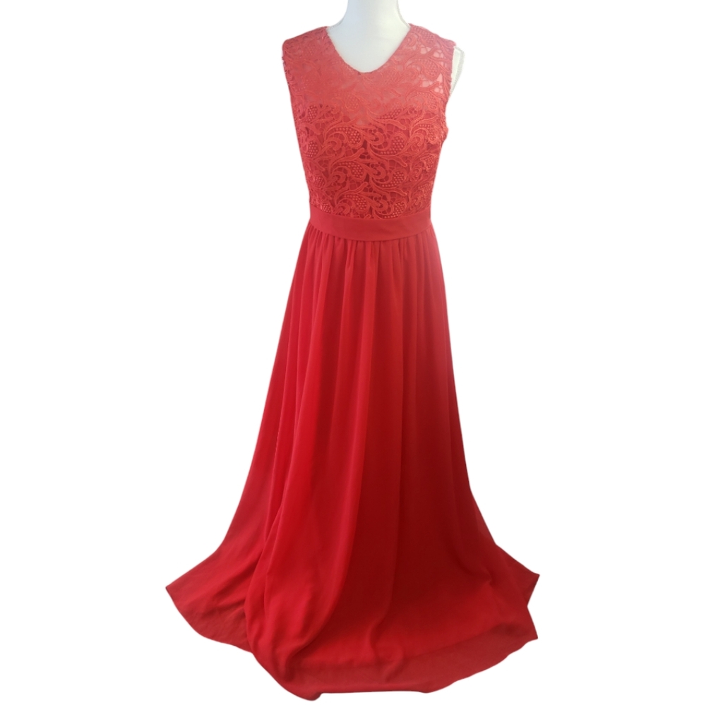 Bridess NWT Sleeveless Gown Size 10 in Red Sweetheart Neckline under Embroidery